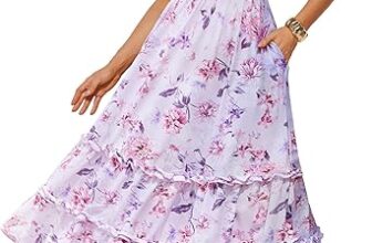 GRACE KARIN Damen Ärmellos Spagettiträgern Blumenkleid